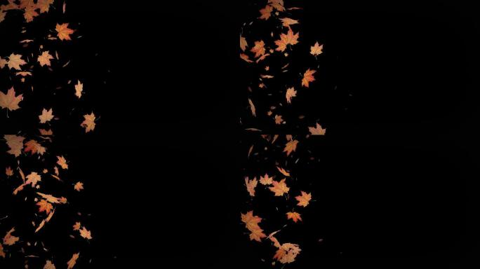 秋叶飘落动画合成素材元素透明通道落叶