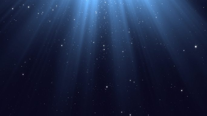 4k霞光普照蓝色光芒万丈背景