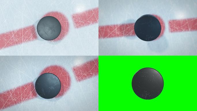 冰球在冰上下落的3d动画