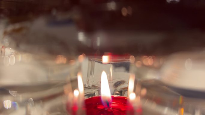 红蜡烛明火玻璃壶泡茶煮茶保温