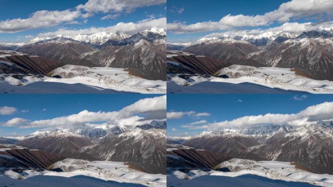 震撼壮观贡嘎山雪峰延时摄影大气自然风光