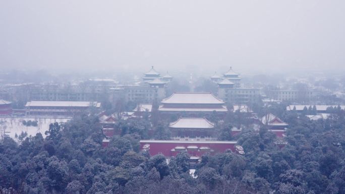 俯瞰故宫雪景