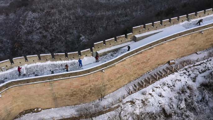 北京延庆八达岭长城雪景