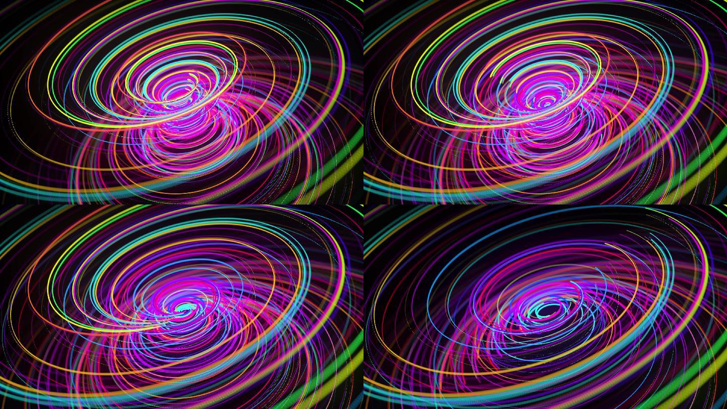 螺旋抽象结构流光粒子唯美飘动光斑