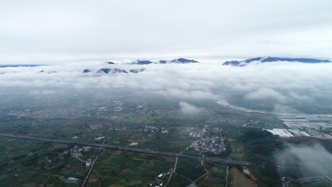 浙江松阳田园风光高清航拍素材