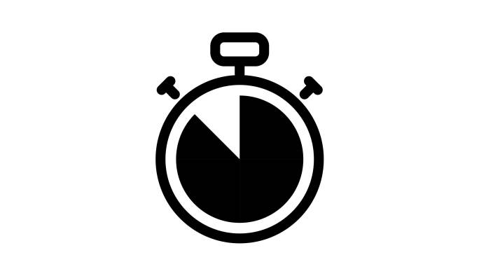 秒表图标时间运行动画视频。