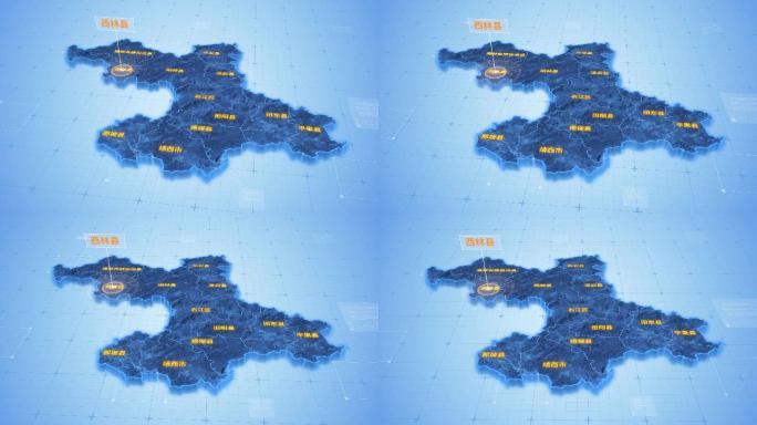 百色西林县三维科技地图