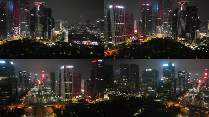 4K航拍：深圳中心区城市风光大气磅礴4