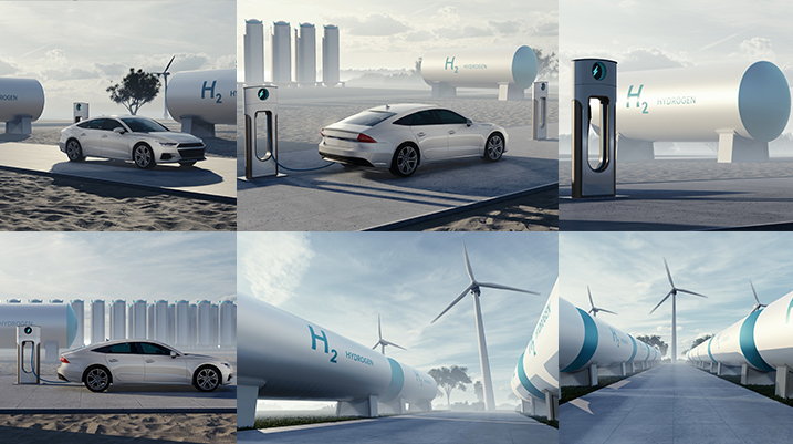 新能源电动汽车绿色清洁环保氢能充电碳中和