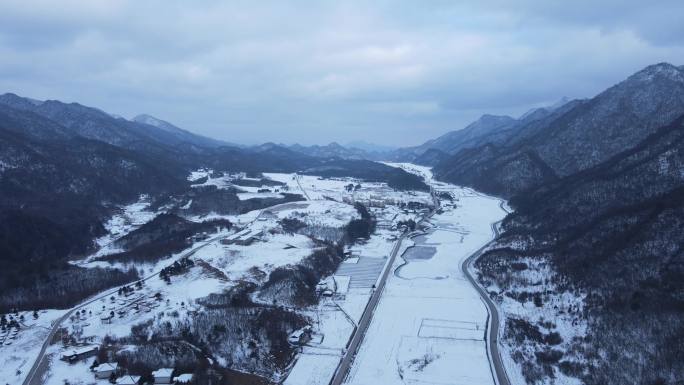 航拍红池坝景区雪景ccc