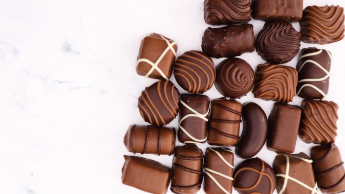 美味巧克力的各种形状