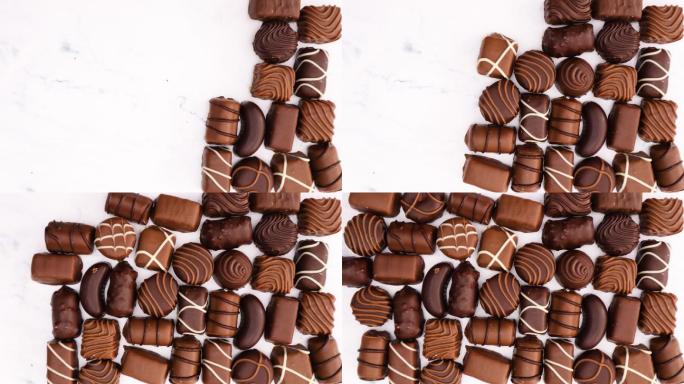 美味巧克力的各种形状