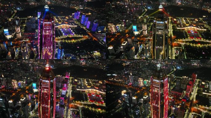 【正版5K素材】深圳市民中心灯光秀航拍