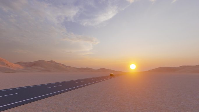 沙漠公路汽车自驾越野