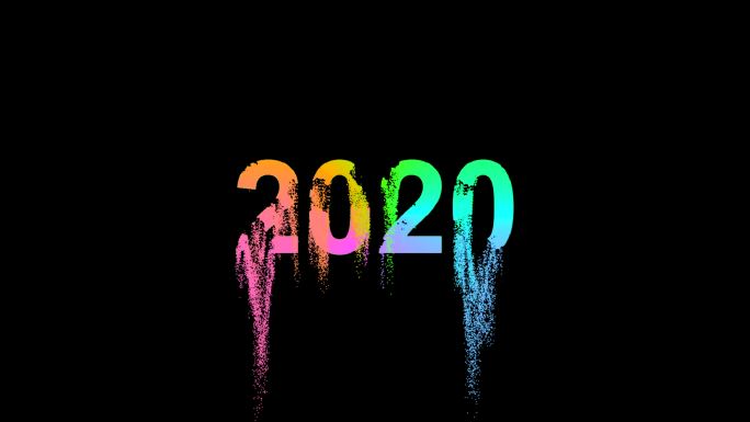 2020数字破碎标题字幕片头