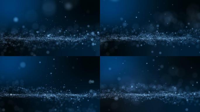 深蓝色粒子背景。梦幻高端高档光斑特效动画
