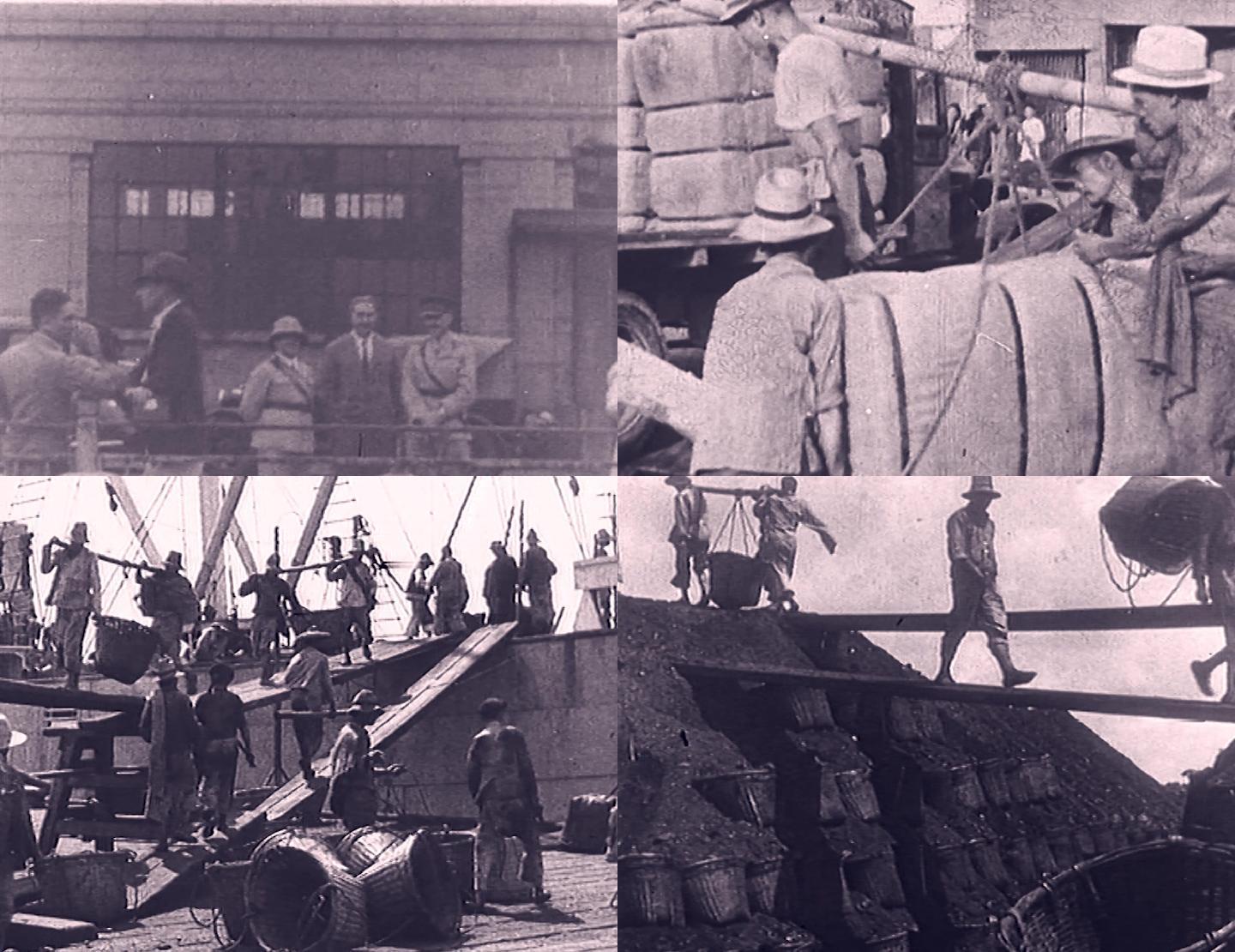 旧上海码头工人搬运货物20年代30年代