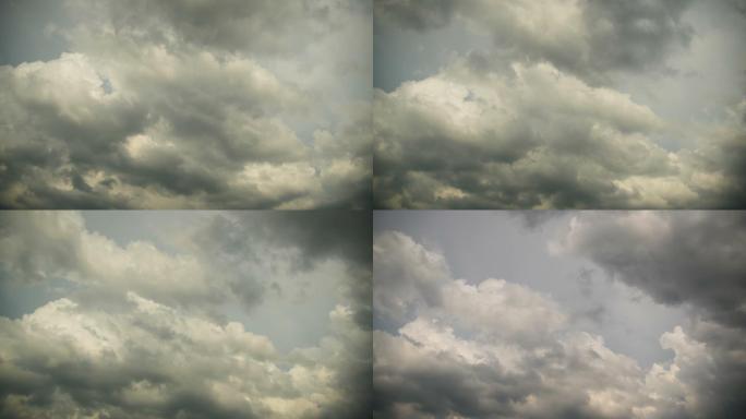 灰色的雨云在天空中移动。