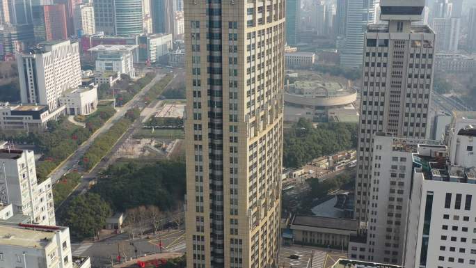 4K原素材-航拍上海市政大厦