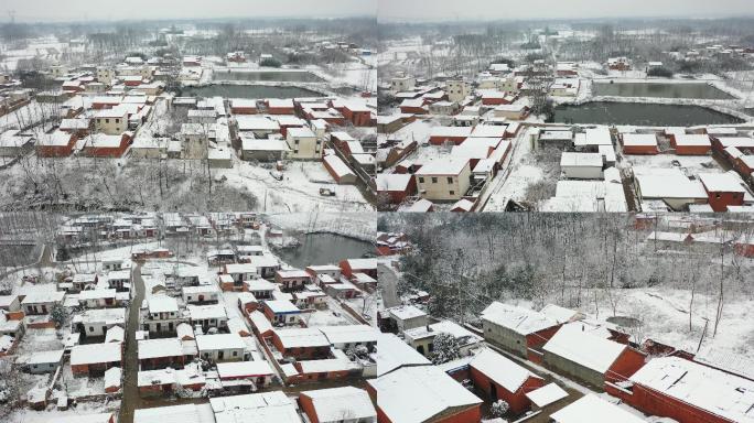 下雪后的村庄
