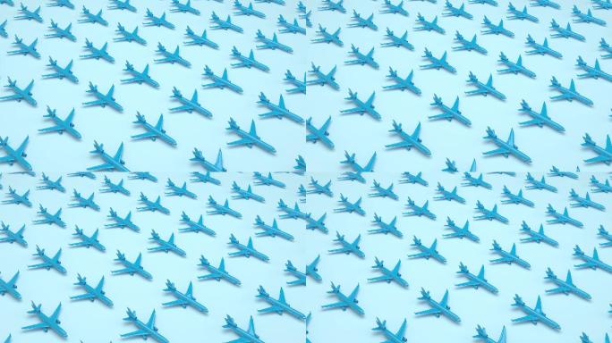 蓝色飞机背景特效动画合成元素航班