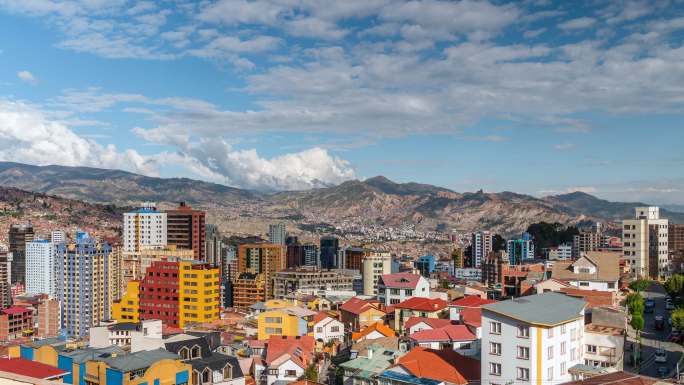 玻利维亚拉巴斯的城市景观