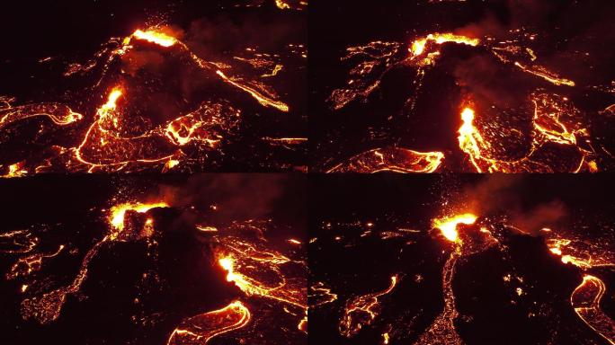 火山的熔岩喷发爆发岩浆地质现象