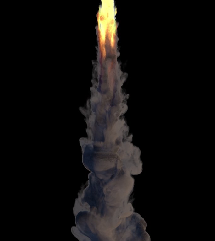 火箭喷射火焰烟雾