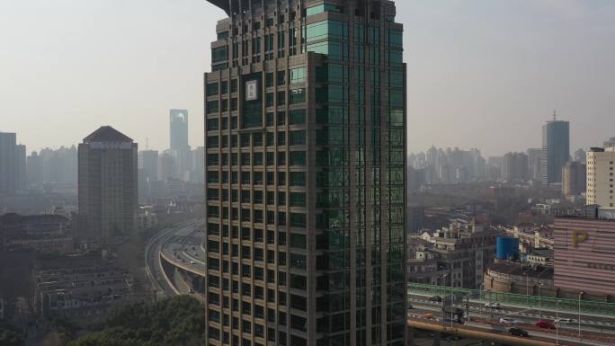 4K原素材-航拍上海博银国际大厦