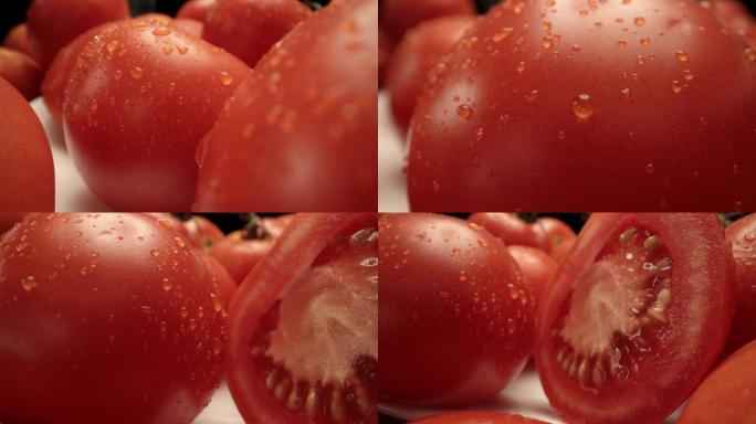拍摄新鲜番茄的宏观照片