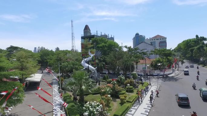 印度尼西亚地标街道街头街景生态环保绿化