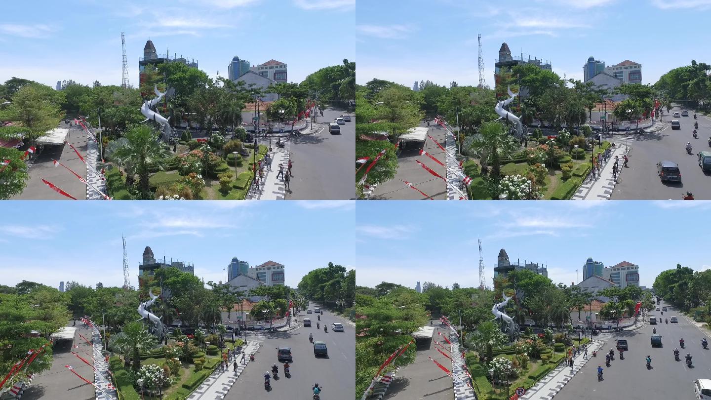 印度尼西亚地标街道街头街景生态环保绿化