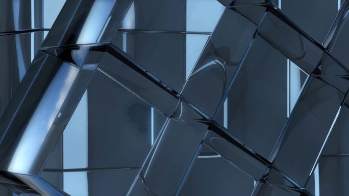抽象玻璃立方体视频素材动态图案动画背景