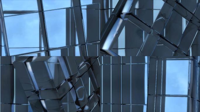 抽象玻璃立方体视频素材动态图案动画背景