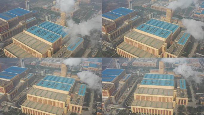 4K原素材-航拍上海天马垃圾焚烧厂