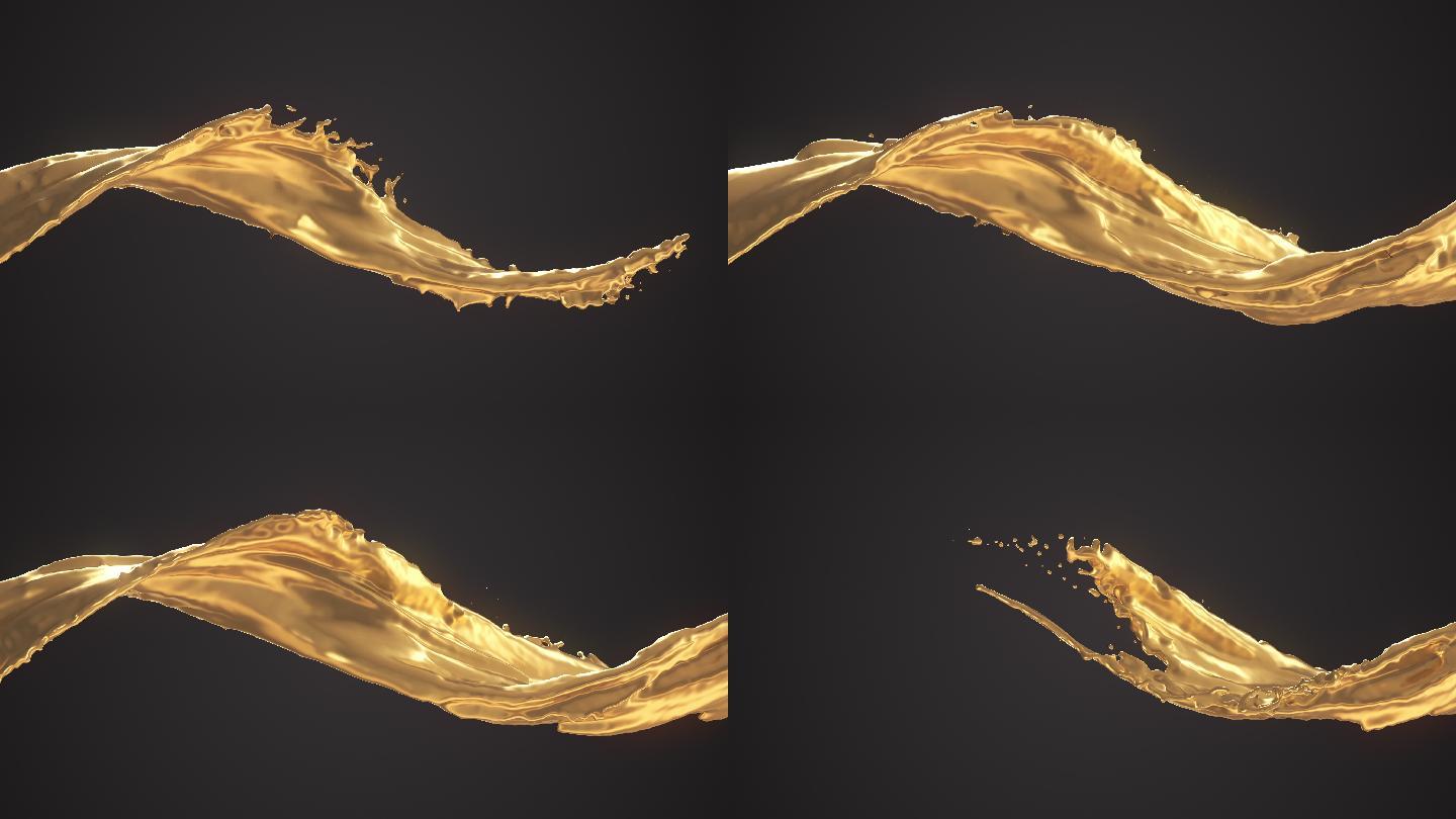 液态黄金的3d动画