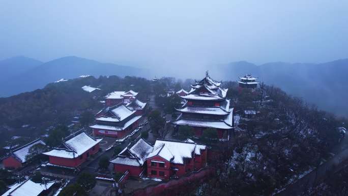 苏州吴中穹窿山雪景