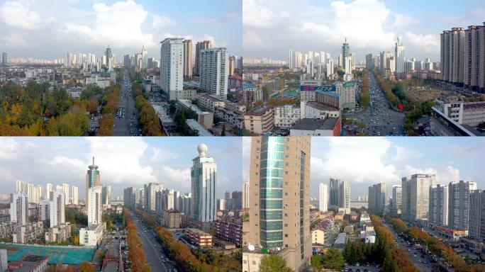 4K航拍视频山东省临沂市城市风景