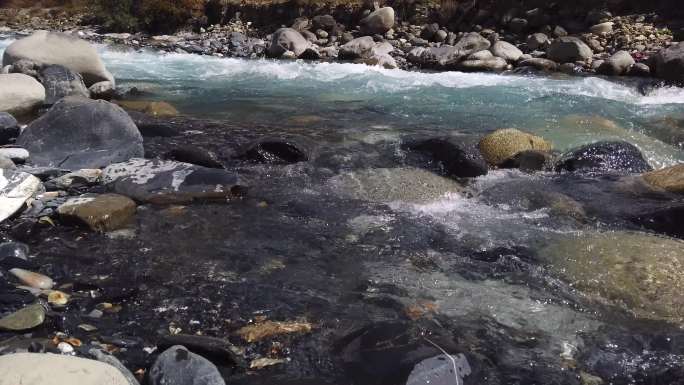 西藏波密县松宗峡谷的溪流