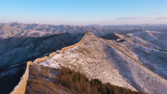 河北张家口赤城独石口长城雪景