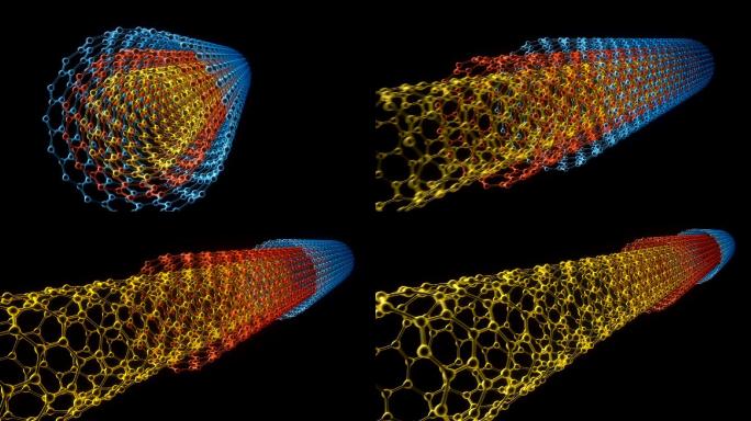 多壁碳纳米管材质结构构造巴基碳原子排列