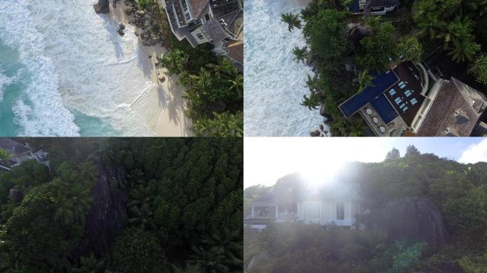 塞舌尔群岛 4k 高清航拍 远景 原素材