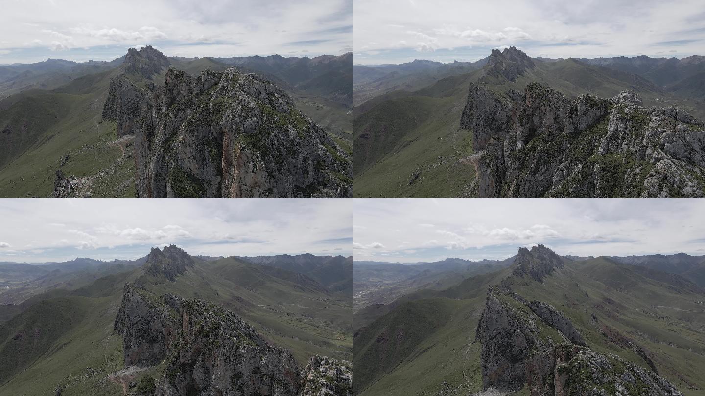 山峰峭壁悬崖航拍4k原片