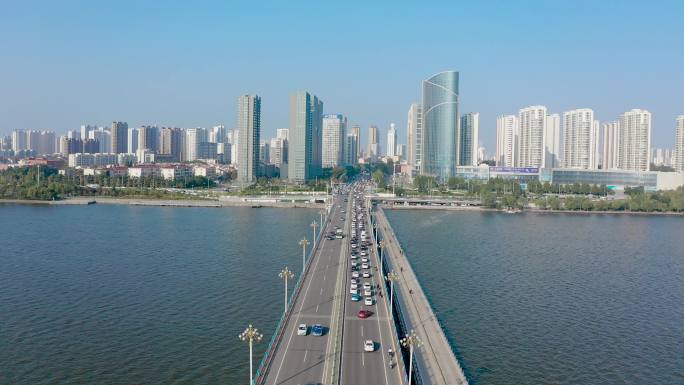 4K正版视频航拍山东省临沂市城市风景