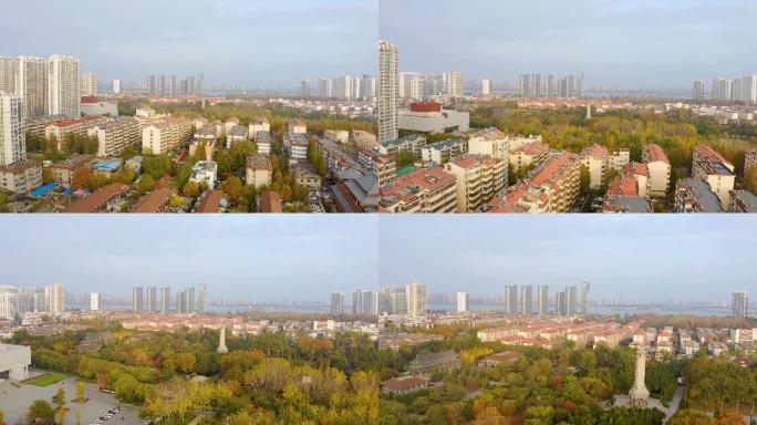 4K正版航拍临沂市城市风景