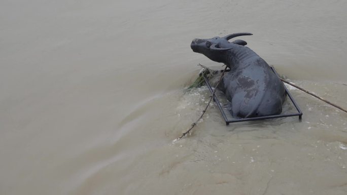 洪水淹没铁水牛