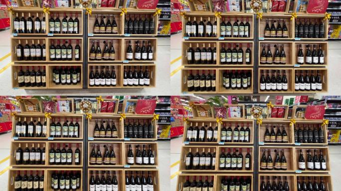 沃尔玛超市进口红酒展柜