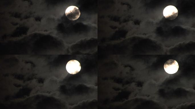 云和月亮云遮月晚上薄云月夜