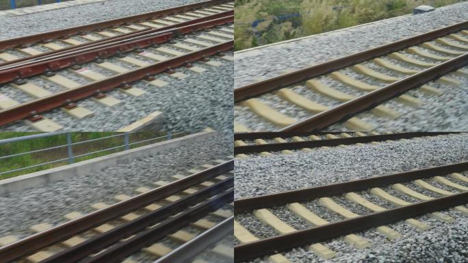 铁路轨道，火车轨道，高速拍摄