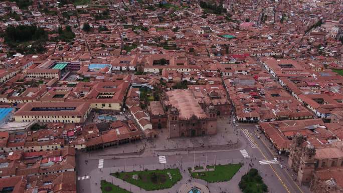 秘鲁大教堂 俯拍 4k 航拍 高清原素材